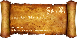 Zsirka Márió névjegykártya